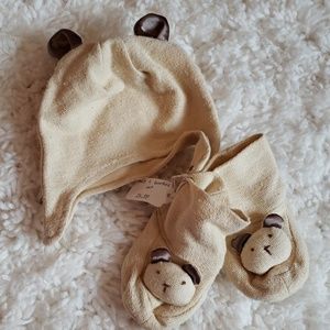 💙Organic cotton Baby hat and booties💙